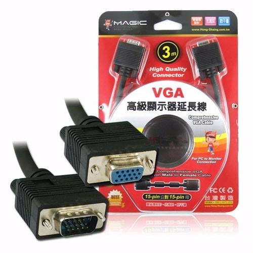 VGA 高級顯示器延長線  15pin公 對 15pin母 3M