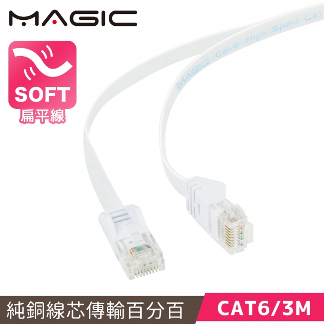 MAGIC Cat.6 Hight-Speed 1.4mm超薄扁平網路線-3M